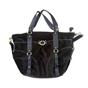 Juicy Couture Black Suede Tote Bag